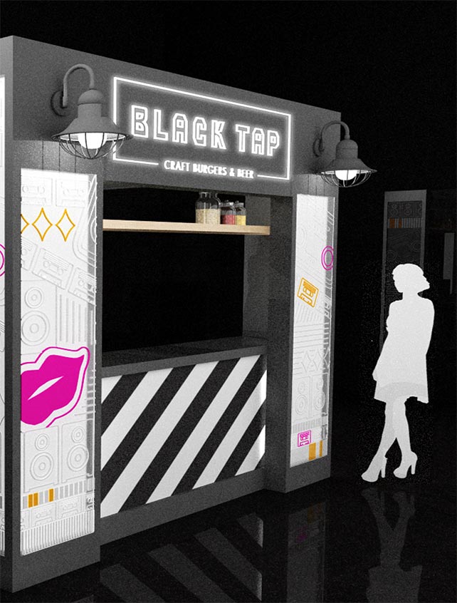 Fabrication drawing of Black Tap booth
