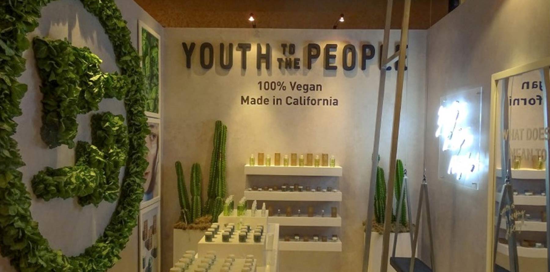 Youth to the People sign in a shop